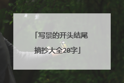 写景的开头结尾摘抄大全20字