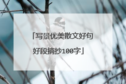 写景优美散文好句好段摘抄100字