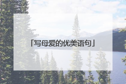 写母爱的优美语句
