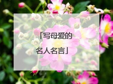 写母爱的名人名言