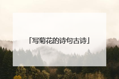 写菊花的诗句古诗