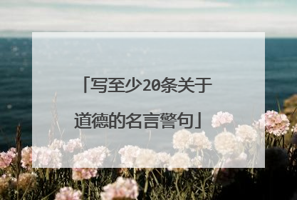 写至少20条关于道德的名言警句