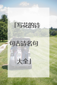 写花的诗句古诗名句大全