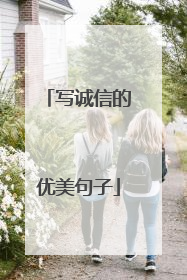 写诚信的优美句子