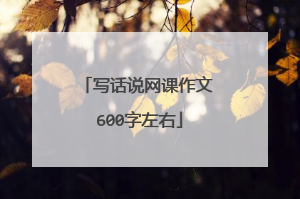 写话说网课作文600字左右