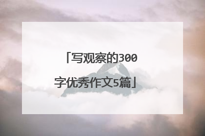 写观察的300字优秀作文5篇
