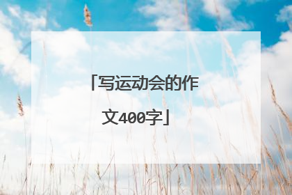 写运动会的作文400字