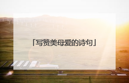 写赞美母爱的诗句