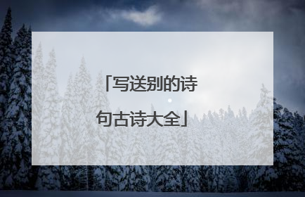 写送别的诗句古诗大全