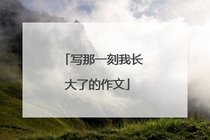 写那一刻我长大了的作文