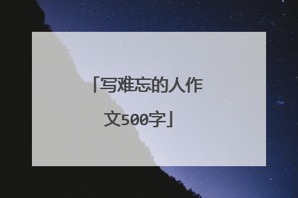 写难忘的人作文500字