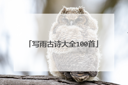 写雨古诗大全100首