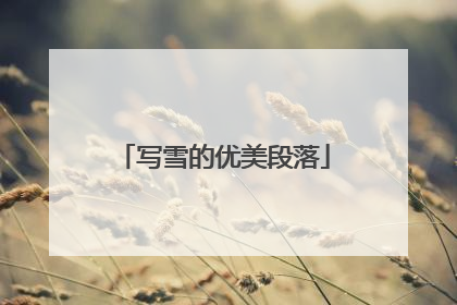 写雪的优美段落