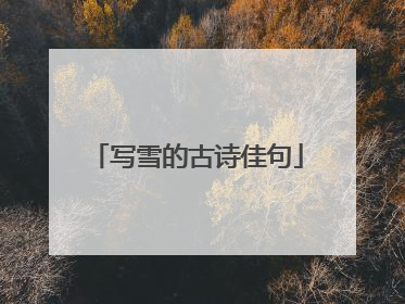 写雪的古诗佳句
