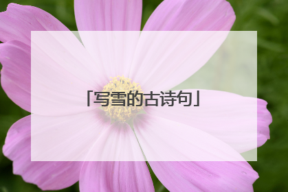 写雪的古诗句