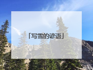 写雪的谚语