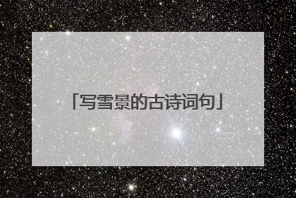 写雪景的古诗词句