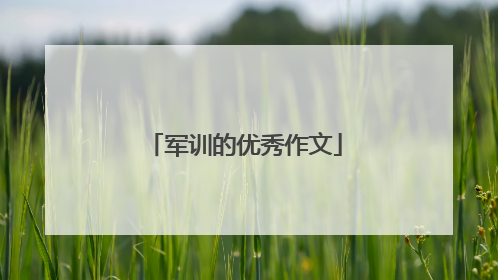军训的优秀作文