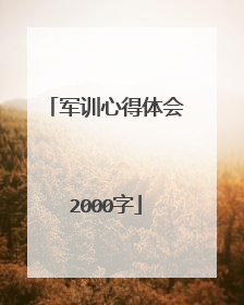 军训心得体会2000字