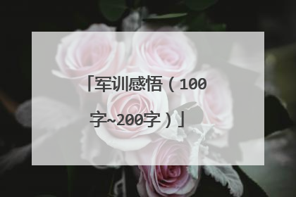 军训感悟(100字~200字)