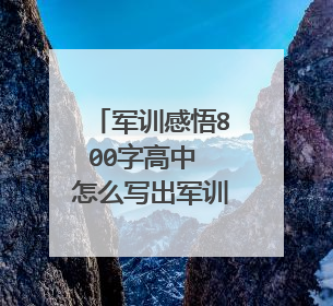军训感悟800字高中 怎么写出军训的感受