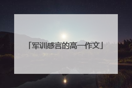 军训感言的高一作文