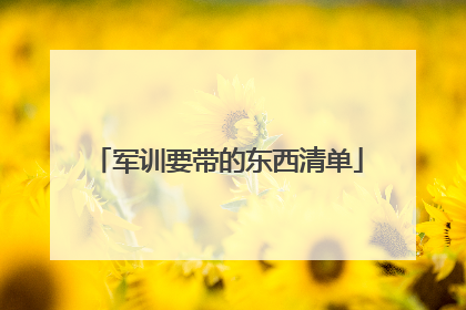 军训要带的东西清单