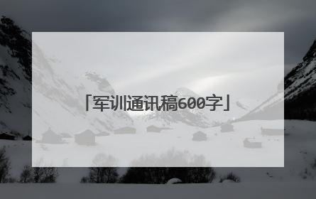 军训通讯稿600字
