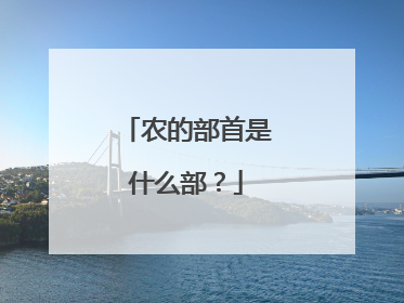 农的部首是什么部？