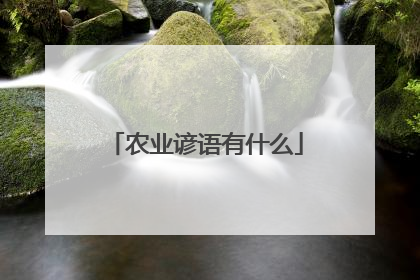 农业谚语有什么
