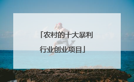 农村的十大暴利行业创业项目