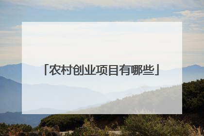 农村创业项目有哪些