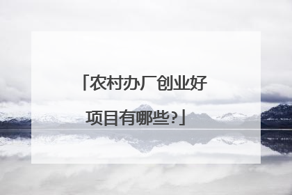 农村办厂创业好项目有哪些?