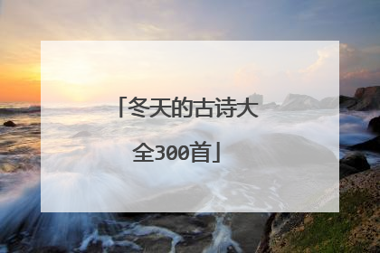 冬天的古诗大全300首