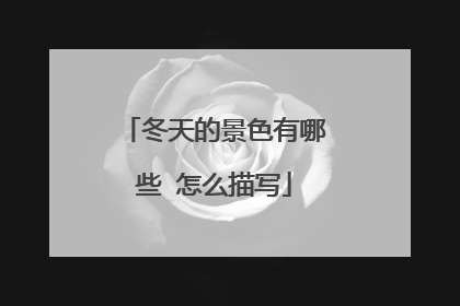 冬天的景色有哪些 怎么描写