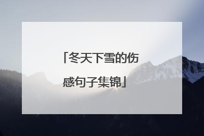 冬天下雪的伤感句子集锦