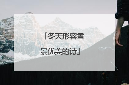 冬天形容雪景优美的诗