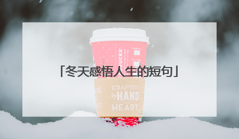 冬天感悟人生的短句