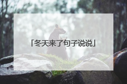 冬天来了句子说说