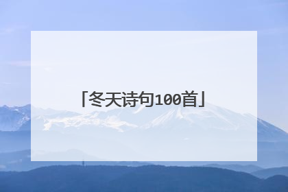 冬天诗句100首