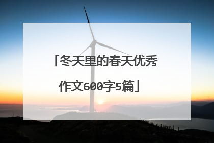 冬天里的春天优秀作文600字5篇