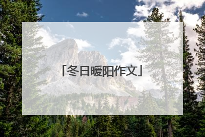 冬日暖阳作文