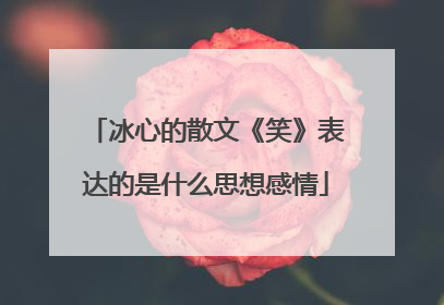 冰心的散文《笑》表达的是什么思想感情