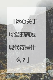 冰心关于母爱的简短现代诗是什么？