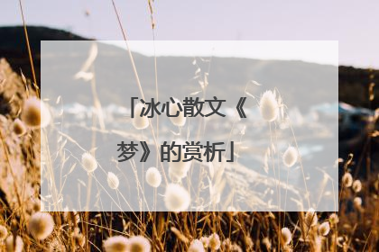 冰心散文《梦》的赏析