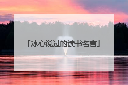 冰心说过的读书名言