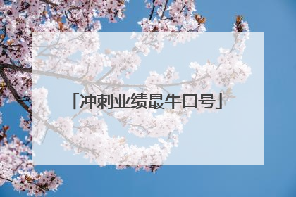 冲刺业绩最牛口号