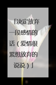 决定放弃一段感情的话（爱情很累想放弃的说说）