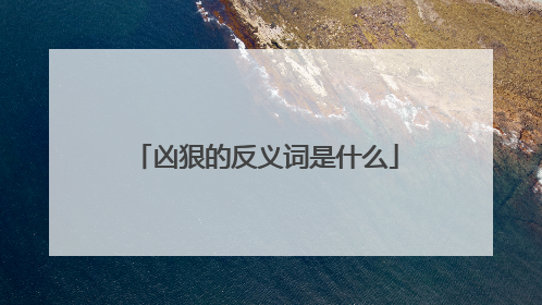 凶狠的反义词是什么