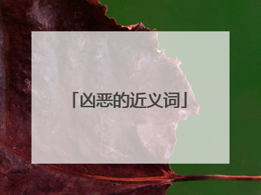 凶恶的近义词